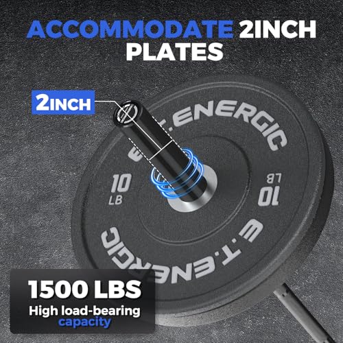 Olympic Barbell 7FT 45LB, 1500LB Capacity Weight Bar for Home Gym, 2-Inch Olympic Barbell for Weightlifting, Powerlifting, Squat, Deadlift and Bench Press - color: Black