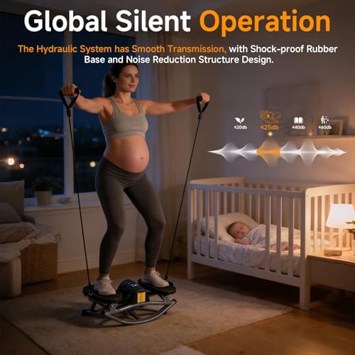 Rocking Steppers for Exercise at Home,3D Motion Stair Stepper with Resistance Bands for Full Body Workout& Low-Impact Balance Board, 330 LBS Loading Capacity Exercise Equipment