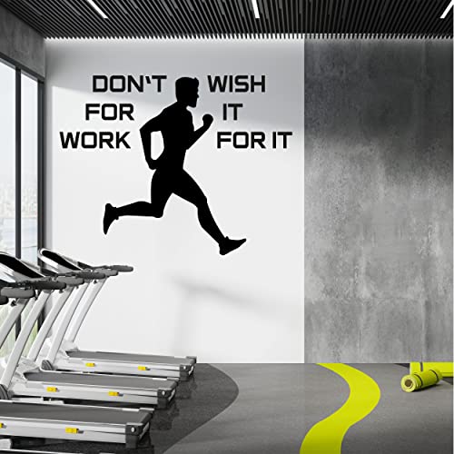 Fitness Home Gym Decal with Running Athletic Man - Gym and Fitness Motivational Wall Decals Fit Any Room - Gym Vinyl Sticker for Sports Fans - color: Dec 25