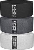 Sweet Sweat Hip Bands with 3 Levels of Resistance | Non-Slip Fabric Booty Bands for Squats & Lunges | Includes Free Mesh Carrying Bag - style: Gray Hip Bands