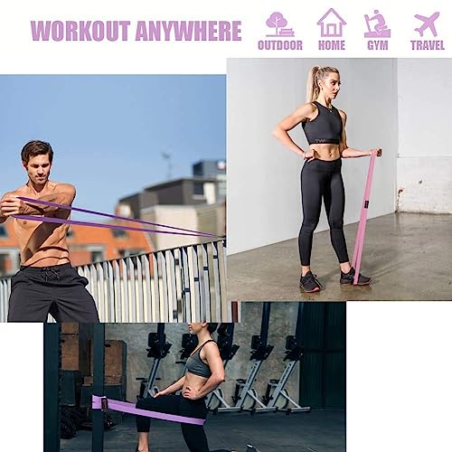 Long Resistance Bands, Fabric Resistance Bands Stretch Bands for Exercise Bands Resistance Bands Set Elastic Resistance Bands for Working Out Women Resistance Bands for Physical Therapy - color: Violet/Pink