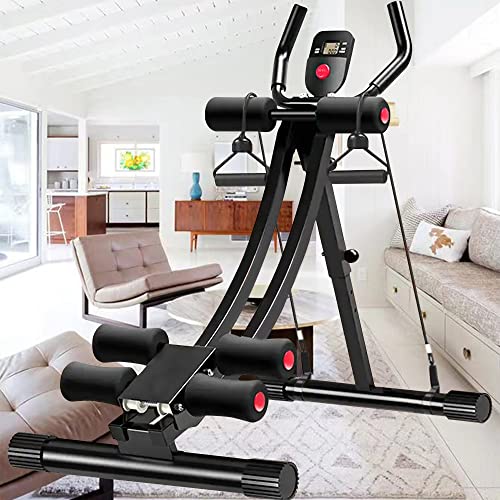Fitlaya Fitness Core & Abdominal Trainers AB Workout Machine Home Gym Exercise Machine Ab Cruncher Foldable Fitness Equipment - color: red02