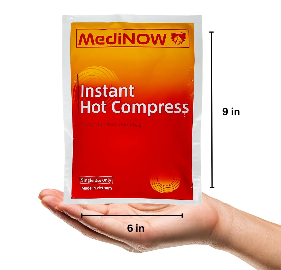 MediNOW Instant Hot Pack 6 x 9 [36 Pack] Disposable, Instant Heating Bag for Pain Relief, Sore Muscles, Cramps, Muscle Spasms, Heat Pack for First Aid - size: 6 x 9