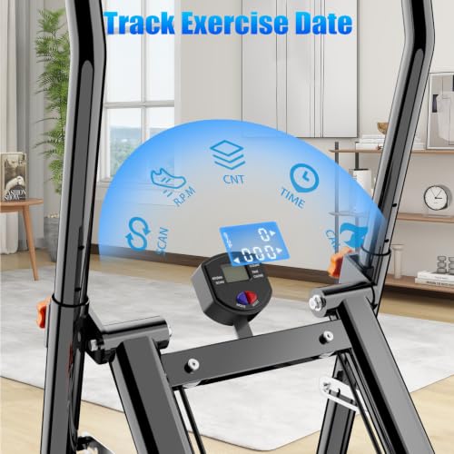 YYJO Foldable Stair Stepper 3 Adjustable Resistance Stair Climber with Handle Bar Cardio Exercise Machine for Home - color: Black Stepper with Resistance