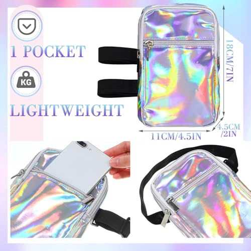 Carnival Leg Bag Holographic Thigh Bag with Adjustable Strap Leg Pouch Harness Women Summer Travel Hiking Pack(Silver,Leg Bag) - color: Silver, style: Leg Bag