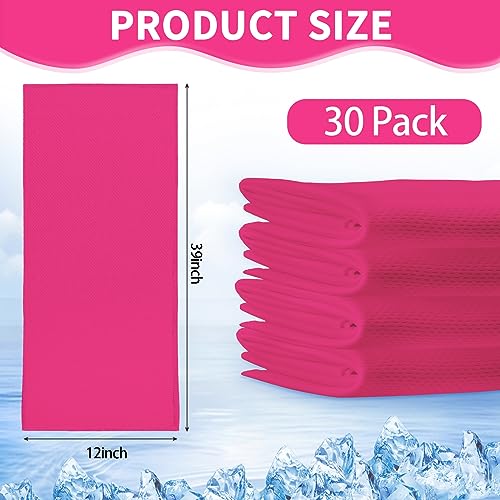 Honoson Cooling Towel Bulk - Neck & Face Cool Chilly Towels Microfiber Breathable Sport Sweat Rag for Gym, Yoga, Travel, Camping, Running, Outdoor - color: Fluorescent Pink, size: 32"x12"