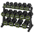 HANDBODE Dumbbell Set with 3-Tier Rack, 390-790 lb | Heavy Duty Weight Stand for Dumbbells, Space-Saving Metal Storage Organizer, Sturdy Dumbbell Holder for Home Gym - style: 790 lb Set (20-75 lb) *2 & Rack