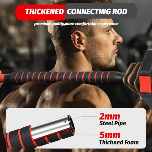 Adjustable Dumbbell Set, 44/66/88Lbs 4-in-1 Free Weights for Home Gym, Converts to Kettlebell & Barbell with Connector, Non-Slip Grip, Ideal for Men & Women Strength Training - color: Black and Red