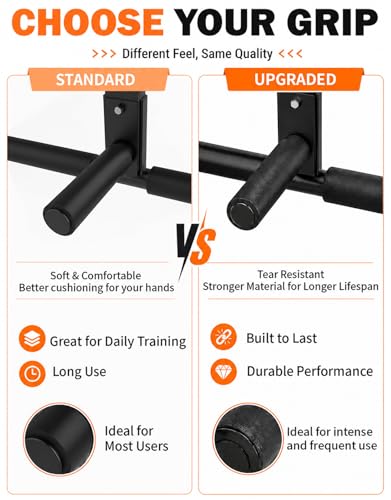 Fitarc Joist Mount Pull Up Bar, Wall Chin Up Bar Ceiling Mount for Beams, Heavy Duty Steel Construction, Home Gym Workout Equipment -Patent Pending - color: Joist Mounted for 8-9ft Beams, Upgraded Grip