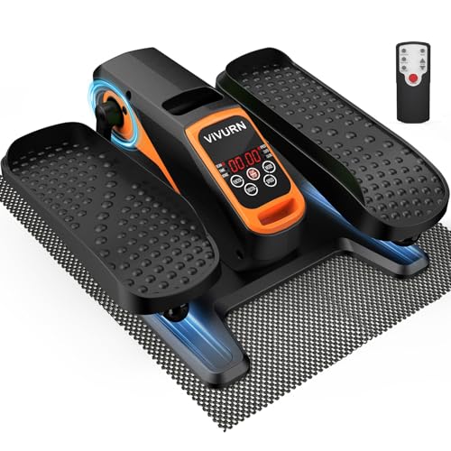 VIVURN-018 Under Desk Elliptical 12 Speed 5 Modes Mini Motorized Leg Exerciser While Sitting for Seniors As Seen on TV with Non-Slip Mat Quiet & Portable Electric Pedal Exerciser for Home and Office - color: Orange