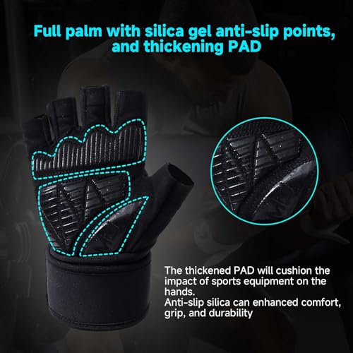 Mens Workout Gloves for Weight Lifting - Exercise Gloves for Men Women With Wrist Wrap Support, Palm Protection and Grips - Sport Daily Use - color: Black, size: Small(7.0-7.4 in)