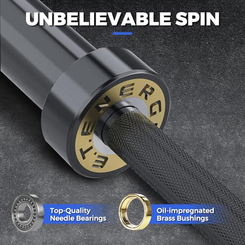 Olympic Barbell 7FT 45LB, 1500LB Capacity Weight Bar for Home Gym, 2-Inch Olympic Barbell for Weightlifting, Powerlifting, Squat, Deadlift and Bench Press - color: Black