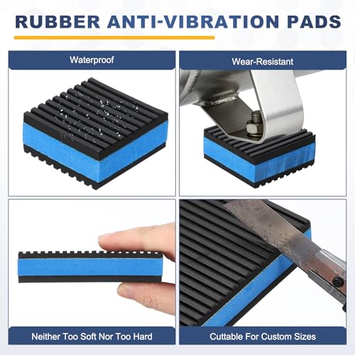HARFINGTON 4Pcs Rubber Anti-Vibration Pads 3" x 3" x 7/8" Heavy Duty EVA Vibration Isolation Mats for HVAC Washers Compressors Treadmills Air Conditioner - size: 3"