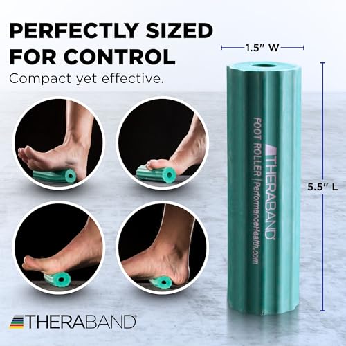 THERABAND Foot Roller for Plantar Fasciitis, Arch & Heel Massager, Green | Textured foot roller for plantar fasciitis, arch and heel massage - compact enough to use at a desk or chair - style: Original