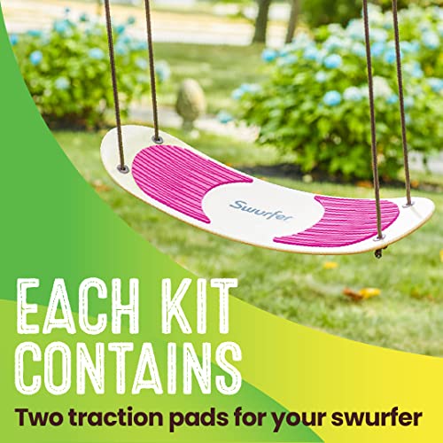 Swurfer SwurfGrip Traction Pads for Wooden Surf Swing – Comfortable Foam Grip Board Accessories, Heavy Duty Material - color: Pink