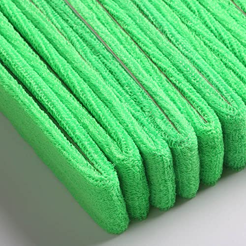Cotton Sweatband Headbands,Pack of 12,Elastic Stretchy Sport Terry Cloth Sweat Bands,Yoga Workout Fitness Exercise Basketball Headband - color: 12pcs x green cotton sweatband headbands