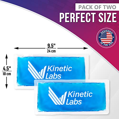 Ice Packs for Injuries Reusable (2 Pack) – Flexible Gel Ice Pack for Knee, Shoulder, Back – Soft Hot & Cold Therapy – Kinetic Labs - size: Regular (Pack of 2)
