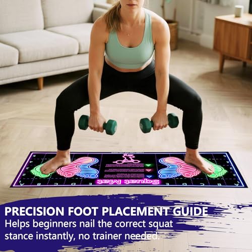 Non-Slip Squat Mat with Foot Position, Anti Slip Training Mat, Professional-Grade Exercise Mat Perfect for Squats, Squat Pads Can Activate Muscles, Versatility and Safety for Home Fitness Enthusiasts 31.5'' X 13.8'' - color: Black