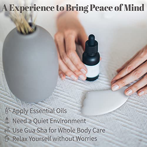 Rena Chris Guasha Massage Tool, 4 pcs Gua Sha Facial Tool, Guasha Board for SPA Acupuncture Therapy Trigger Point Treatment, Gua Sha Scraping Massage Tool (White) - color: White