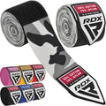 RDX Boxing Hand Wraps 4.5M / 180 Inches – Mexican Style Semi-Elastic MMA Inner Gloves - Wrist Support for Muay Thai, Kickboxing, BJJ, Karate - Thumb Loop & Hook and Loop Closure - Cotton & Nylon Blend - color: Camo