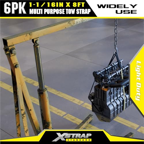 XSTRAP STANDARD 6PK 1" x8' Lift Sling Web Strap/Wear Guard End, 4,000 lbs Break Strength Lifting Straps with 2 Reinforced Loops for Tree Saver Lifting Furniture Appliances Machine - style: 6pk 1''x8ft