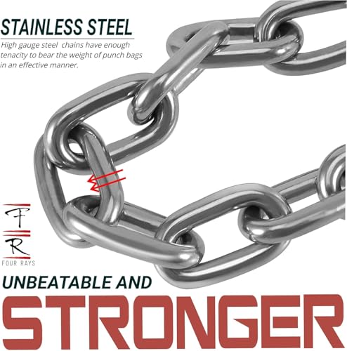 360 Rotation Heavy Bag Chain, Punching Bag Hanger with Stainless Steel Swivel Chain and 4 Snap Hooks, Mount for Hammock, Gym Swing, Yoga Swing, Trapeze - size: Bracket + Swivel Chain 360°