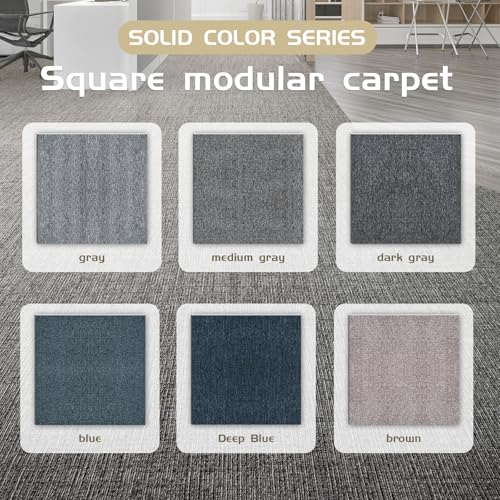 Carpet Tiles 20x20 Inch - Non-Slip Soft Square Flooring with FlexLok Tabs for Easy DIY Installation - Durable Office, Garage, Gym & Basement Floor Cover (blue16, suse 07) - color: suse 07