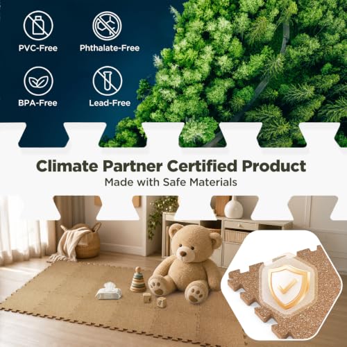AIRHOP 18 PCS Gym Floor Mat, EVA Foam Puzzle Gym Mat, High-Density Interlocking Foam Floor Tiles for Home Gym, Play Workout Garage Kitchen Flooring 12.6"x12.6"x0.4" - color: Natural Wood, size: 18 Tiles | 18 Sq Ft