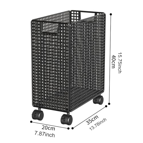 SM SunniMix Yoga Mat Storage Rack with Wheels, Iron Rolling Cart for Home Gym Fitness Equipment, 13.78 x 7.87 x 15.75 in, Black