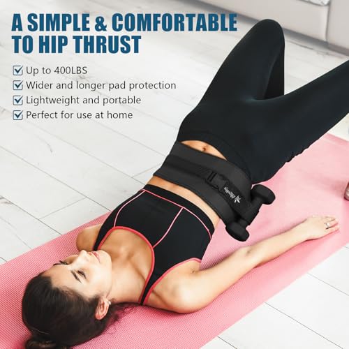 Exercise Hip Thrust Belt - Dumbbell Hip Thrust Belt, Thicken & Widen, Comfortable for Dumbbells, Kettlebells or Plates, Slip Padding, Gym or Home Workouts - color: black