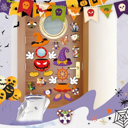RiVolTa Halloween Cruise Door Magnets - 12 Pcs Mouse Funny Ship Cabin Decorations Magnetic Stickers Spooky Pumpkin Anchor Stateroom Decals Accessories for Carnival Holiday Party Refrigerator Car Decor - color: Halloween