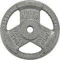 HulkFit 1 inch or 2 inch Cast Iron Weight Plate Set with Multi-Grip Handles and Enamel Coated for Barbells & Strength Training - Grey - style: 1in - 10lbs (SINGLE)