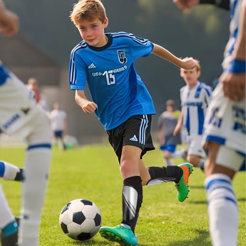 newox Soccer Shin Guards Kids Youth - Shin Pads Protection Boys Shin Guards Soccer Youth - Soccer Shin Guards for Kids 3-15 Years Old Girls Boys - color: Silver+Black, size: Small