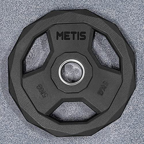 METIS EZ Curl Bar - Tricep Bar for Arm Weights Exercises | Weight Bars For Lifting | Bicep Curl Bar | Strength Training Equipment | EZ Weight Bar - style: + 11lb Weight Plates [Pair]