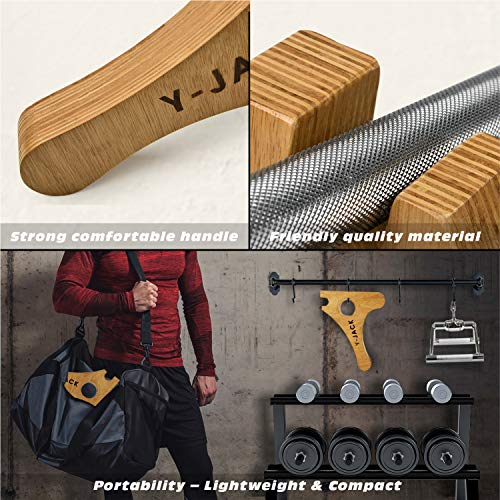 Yes4All Deadlift Jack/Barbell Stand – Holds 600lb Barbell Plates for Deadlift Exercise, Squat Wedge for Squat/Weight Training - color: Wooden