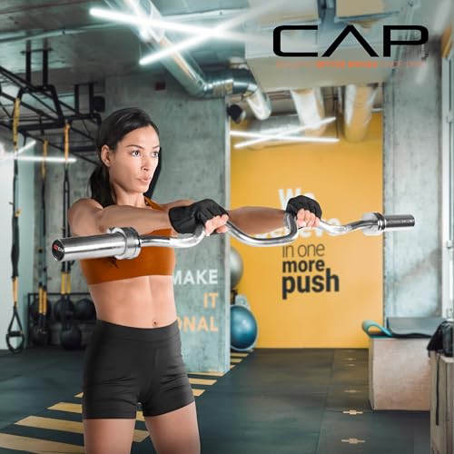 CAP 48" Olympic Super Curl Bar | Heavy Duty Solid Steel, 500 lb Capacity - color: Chrome, style: Elite