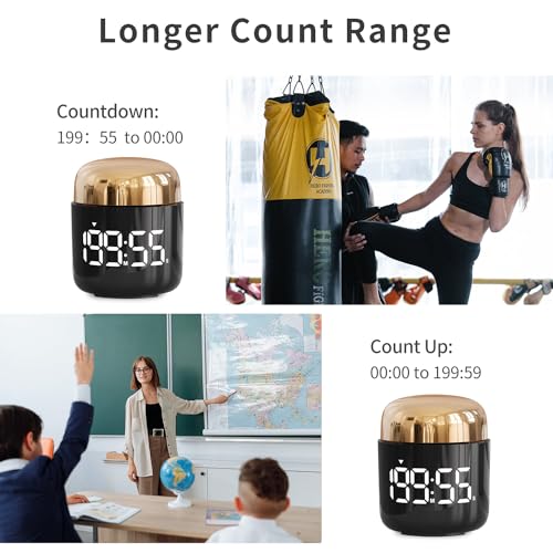 Digital Kitchen Timer,Countdown Countup Timer with Large LED Display Volume Adjustment,Timer for Cooking, Classroom Time for Kids and Teachers. (Gold) - color: Gold