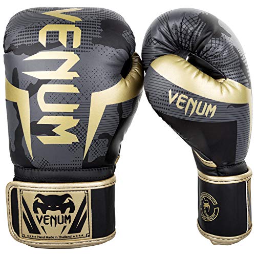 Venum Elite Boxing Gloves - color: Camo/Gold, size: 10-Ounce