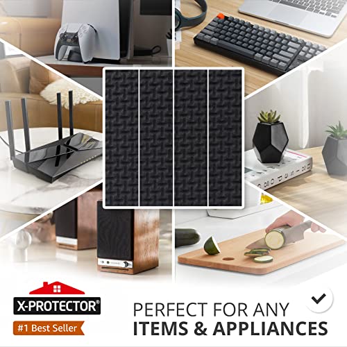X-PROTECTOR Non-Slip Furniture Pads 8 PCS 1”x4” - Rubber Furniture Grippers | Rubber Furniture Grippers - Self-Adhesive Floor Protectors Grips for Furniture Feet - Keep Furniture in Place! - size: 8 Rectangular 1 x 4"