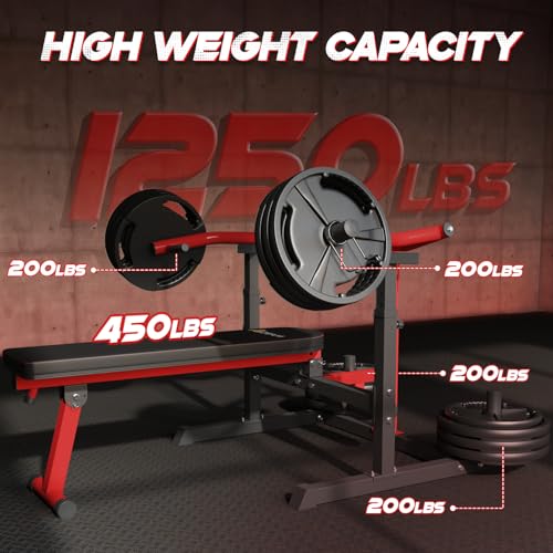 Chest Press Machine, 2"*2" Chest Workout Equipment with Independent Converging Arms Adjustable Incline Bench for Chest & Arms, AB Workouts, Shoulder - color: Red