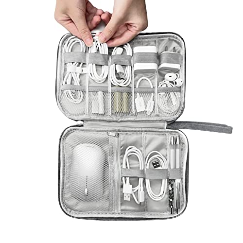Lcsmaokin Electronics Organizer Travel Case,Electronic Accessories Storage Bag,Travel Cord Organizer Bag for Small Charging Cord Storage,Cables,2 Packs Black&Grey - color: A-2PCS Black+Grey, size: Single Layer