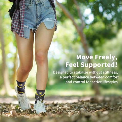 Bracoo 2 Pack Ankle Brace Compression Sleeve for Women & Men, Adjustable Ankle Support Strap for Sprained, Plantar Fasciitis, Pain Relief, Injury Recovery, Running, Workout, GYM, FS60 - size: S/M