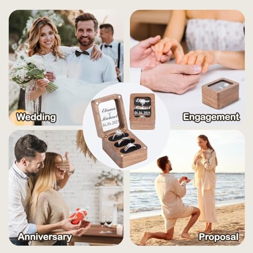 wood ring box (custom color) - color: A-custom
