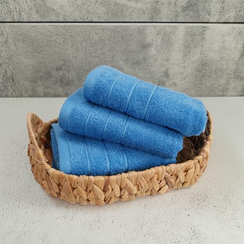 Tens Towels Pack of 6 Hand Towels, 100% Cotton, Lighter Weight, Quick to Dry, 16 x 28 Inches, Super Soft & Absorbent, Perfect for Bathroom & Kitchen, Blue - color: Midnight Blue