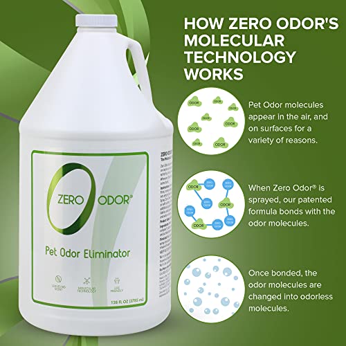 Zero Odor Pet Odor Eliminator, Air and Surface Odor Remover for Carpet, Furniture, and Pet Beds, Refill, 128 oz - size: 3785 ml (Pack of 1)