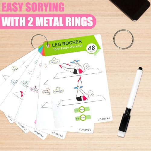 Pilates Ring Workouts for Women-58 Exercise Cards with Pilates Mat Workout Postures，ncludes 4-Week Challenge,2 Rings& Dry-Erase for Easy Organization-Home, Gym or Studio - color: Pilates Ring