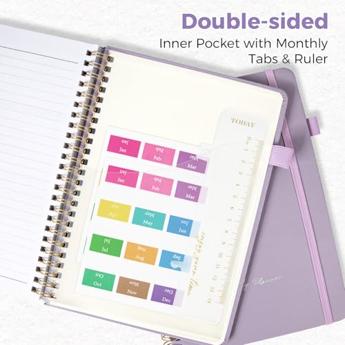 Oucaru Undated Daily Planner, A5 Spiral Notebook with Hourly Schedule, To Do List, Priorities, and Notes for Productivity - Easily Organize Your Tasks, Appointments & Goals for Women - size: A5-Purple, style: Daily Planner