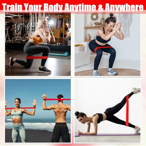Deekin 20 Pcs Resistance Bands Resistance Loop Exercise Bands Exercise Equipment Elastic Drap Ring for Women and Men Home Fitness, Gym, Yoga - color: Red, size: 35-40 lbs