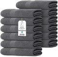 Commercial Bulk Pack of 12 Large Bath Towels – 100% Cotton Terry 24" x 50" – Ideal for Hotels, Salons, Gyms, Spas & Institutional Use – Charcoal Grey - color: Charcoal Grey, size: 24"x50" - PK 12