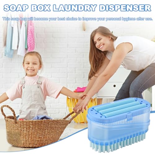 Multifunctional Laundry Soap Box for Soap Holder, Laundry Cleaning Brush | Foaming Soaps Box with Roller Bubble Case, Portable Bar Dispenser Brush Storage Dispenser for Home Bathroom Kitchen